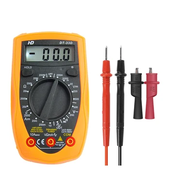 

Digital multimeter with ohmic volt-ampere and diode voltmeter tester with 2 alligator clip test cable free shipping