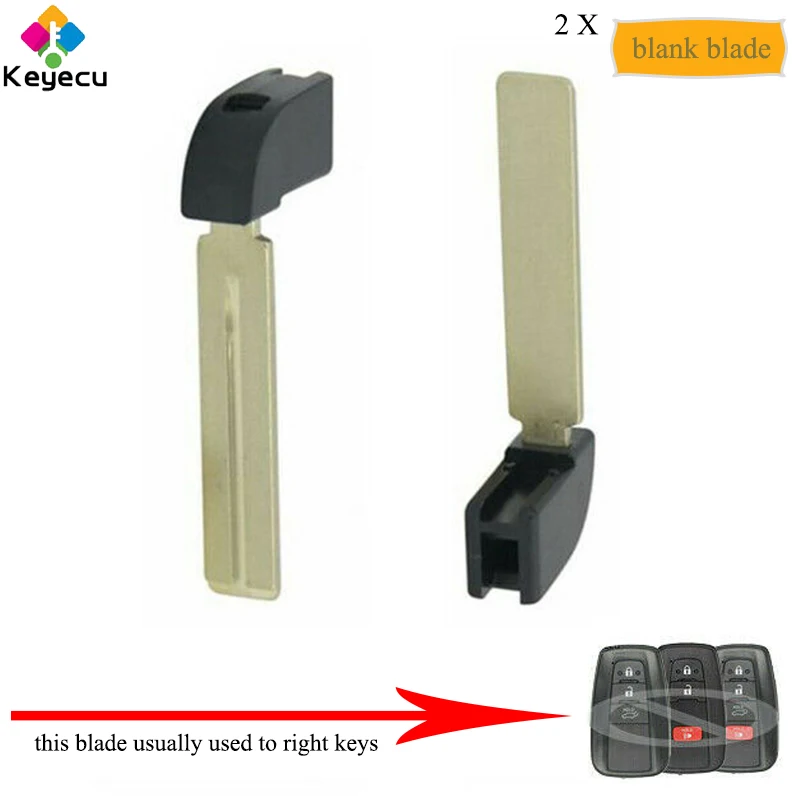 

KEYECU Pair Smart Prox Insert Emergency Remote Key Blade - FOB for Toyota Avalon Camry C-HR Prius Prime 2016 2017 2018, HYQ14FBC