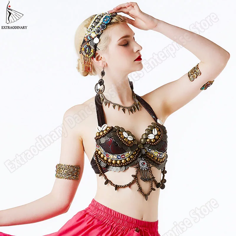 Günstig Neue Tribal Gypsy Bh Bauchtanz ATS Bh Einstellbar Frauen Hand Perlen Bauchtanz Kleidung Top Kostüme Stil Gypsy