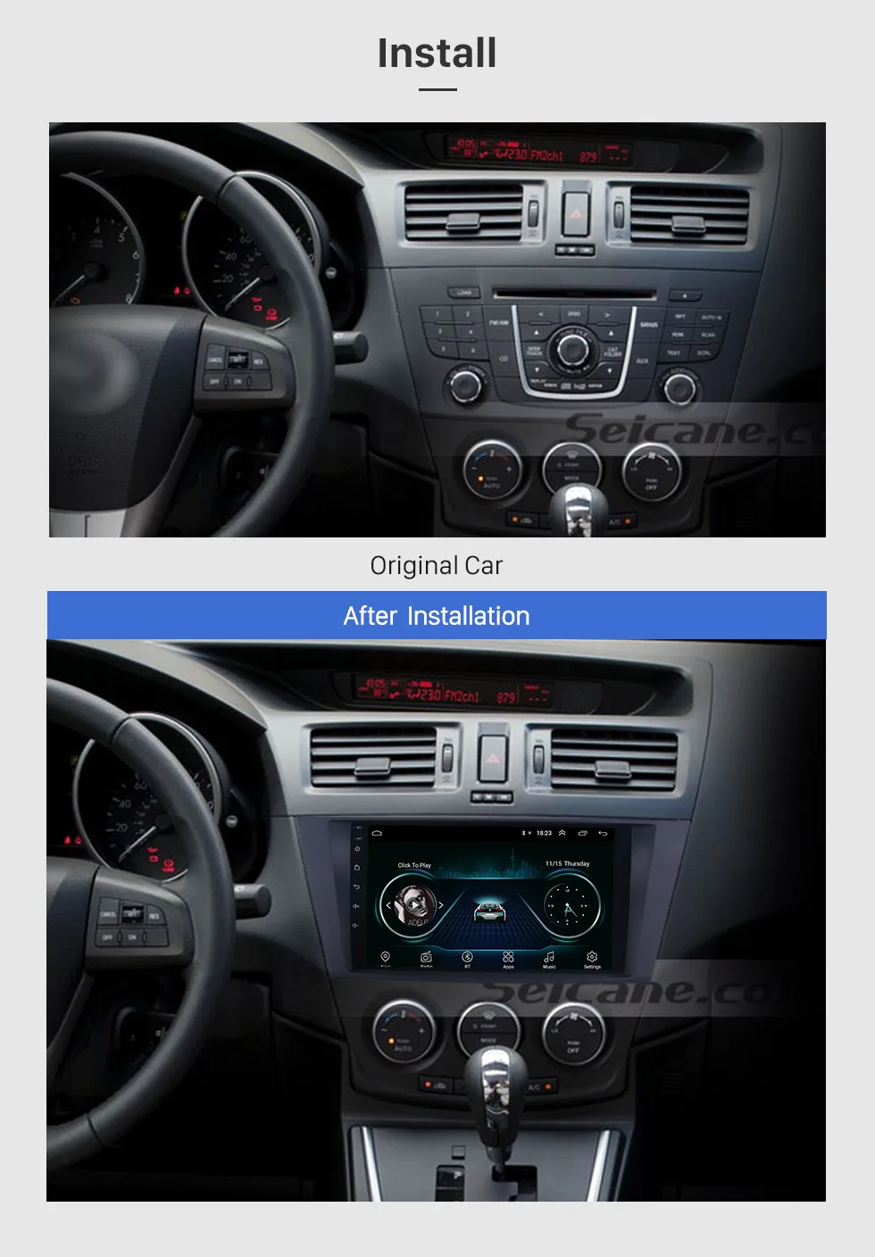 Clearance Harfey 1024*600 9 inch Car Multimedia Player Android 8.1 GPS Navigation System for 2009 2010 2011 2012 Mazda 5 with Digital TV 2