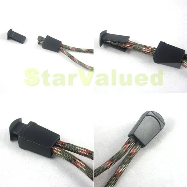 

10pcs/pack Clips Rope Buckle Zipper Pulls Cord Ends Lock For Paracord/Clothing/Backpack Black Free Shipping