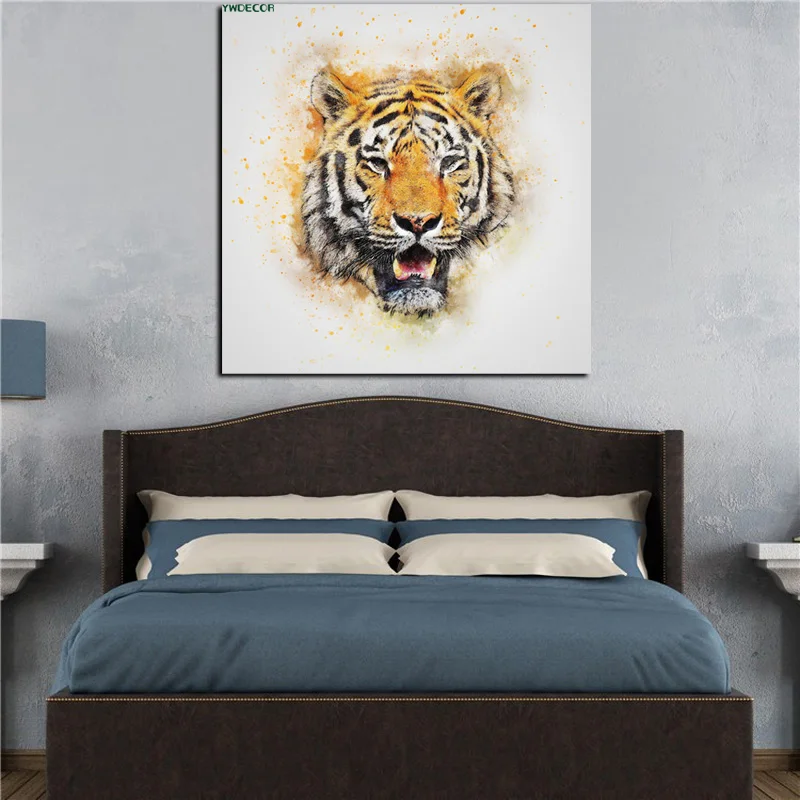 YWDECOR Large Size HD Print Abstract Tiger Head Oil Painting on Canvas Painting Modern Art Animal Picture poster  Living Room