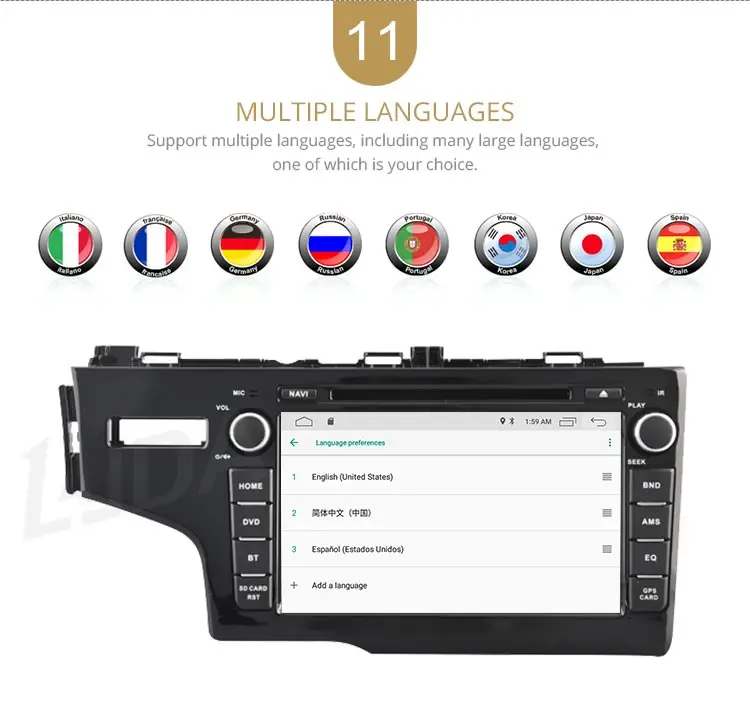 Top LJDA 1Din Android 9.1 Car Radio For Honda JAZZ FIT 2014 2015 WIFI Car Multimedia Player Stereo GPS Navigation DVD IPS Auto Audio 13