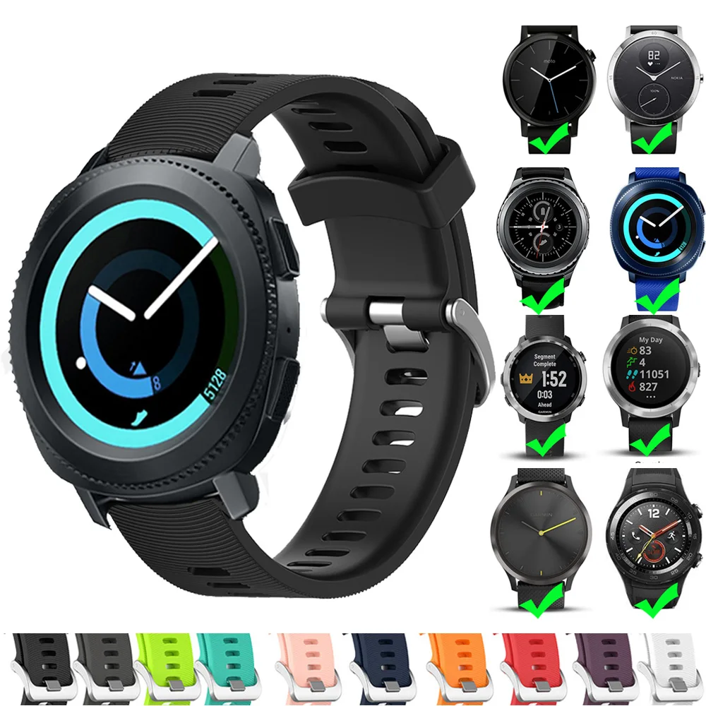 Для Samsung Gear Sport S2 Classic S4 Galaxy Watch силиконовый сменный ремешок для часов 20 мм 42 |