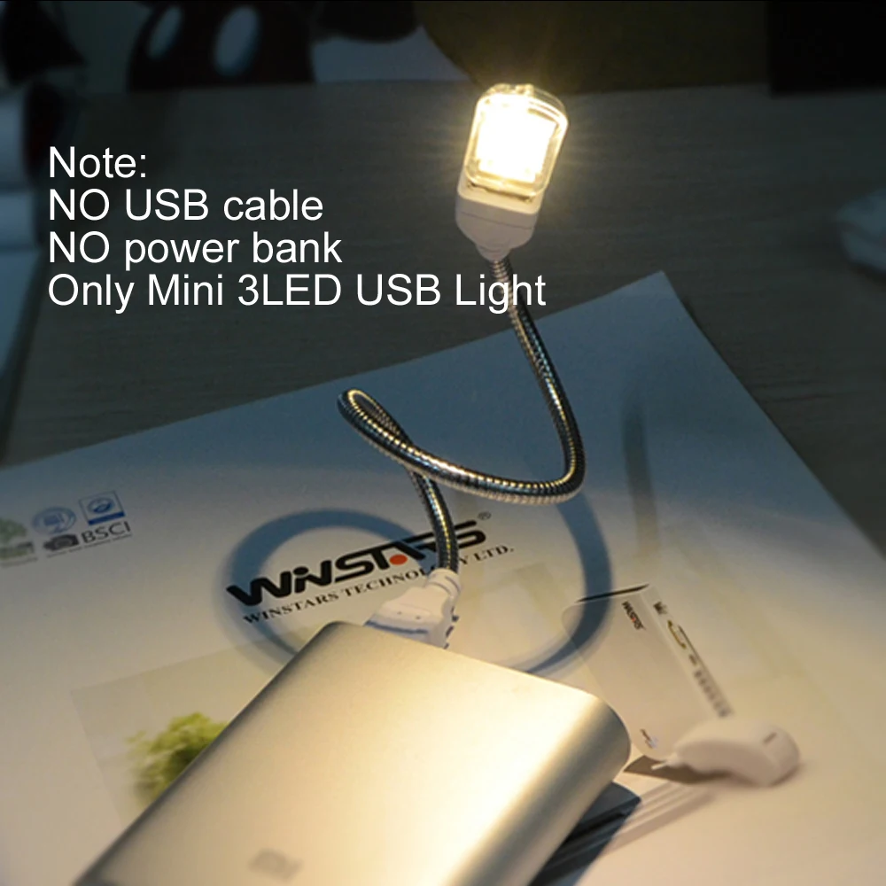 Светодиодный мини светильник SMD5730 с USB 3 светодиода лампа для чтения книг кемпинг s