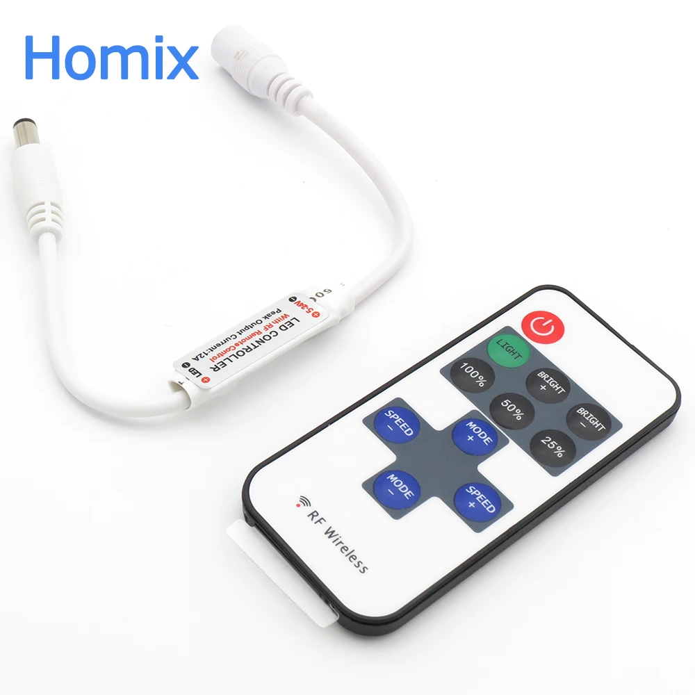 

Good quality Single color DC dimmer for LED strip dimmer RF Wireless Remote Controller with DC connecotr for 3528 5050 led tape