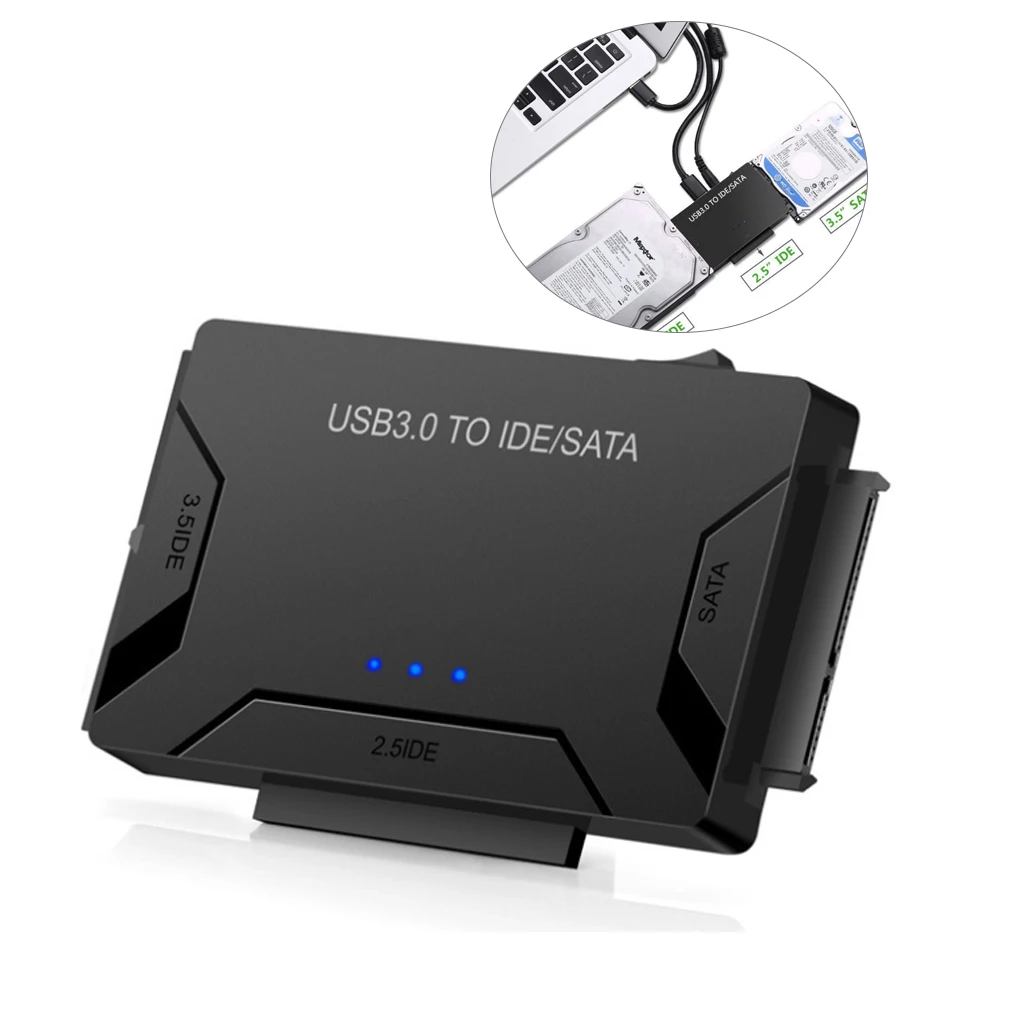

USB 3.0 to IDE/SATA Converter Hard Disk Adapter for external 2.5/3.5 inch Optical Drive HDD SSD Adapter