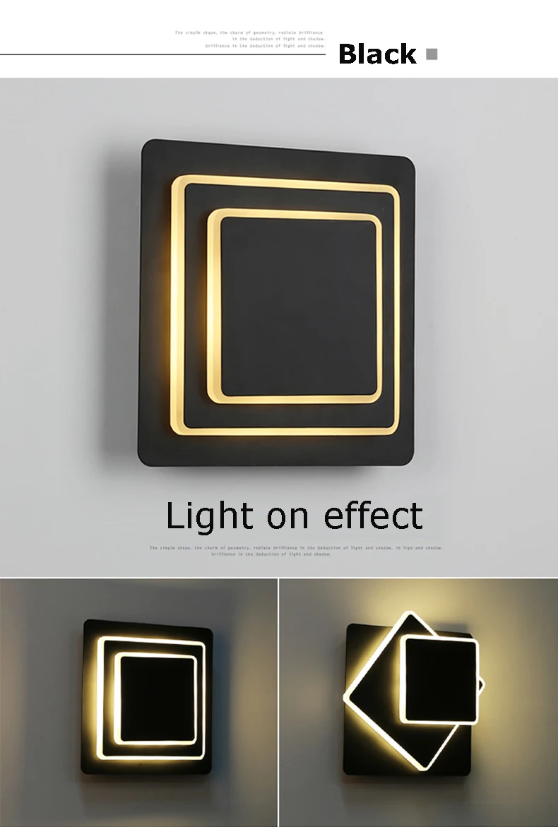 Креативный вращающийся квадратный настенный светильник скандинавский простой современный лестничный светильник для гостиной Кабинета спальни прикроватная фойе лампа