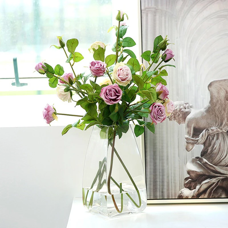 

5 Head European silk Artificial Flowers Bouquet English Roses For Home Decoration