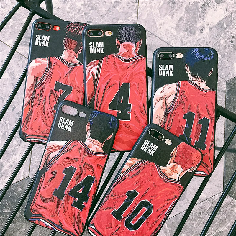 Милый мультяшный чехол для телефона с японским аниме iPhone XR Xs Max X 6 6s 7 8 Plus Слэм Dunk