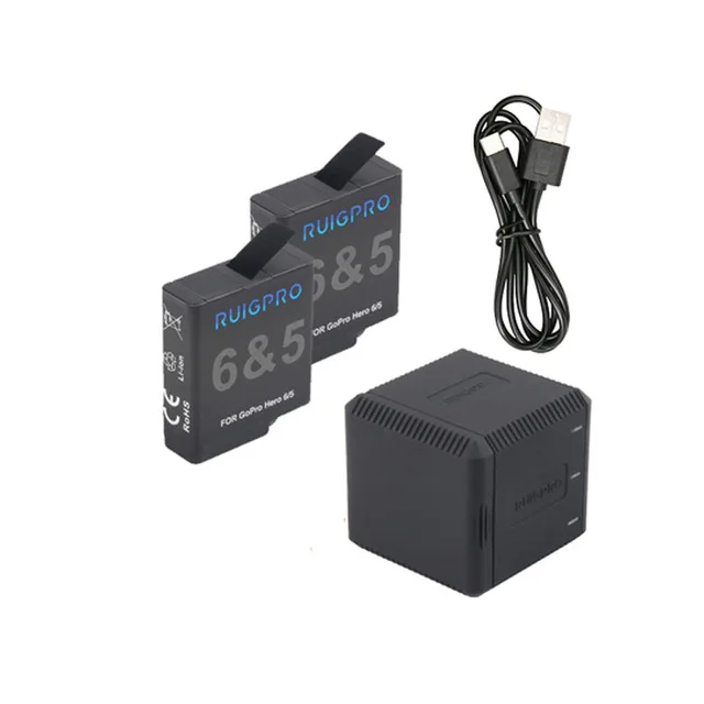 1Charger 2Battery Hero 7 hero 5 батарея коробка для хранения зарядное устройство bateria AHDBT-501 батарея для GoPro hero 5 hero 6 черный Go Pro hero 7 аксессуары для камеры - Цвет: 1Charger 2Battery