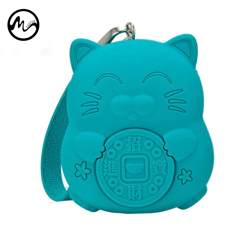 

MINCH Coin Purse Lucky Cat Silicone Mini Bag Cute Wallet Cats Keychain Money Organizer Kid Purse Children Gifts
