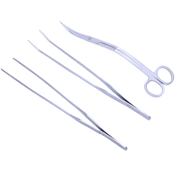 

3in1 Aquarium Aquatic Live Plants Long Handle Tweezers Scissor Trim Tool Kit Set--S004