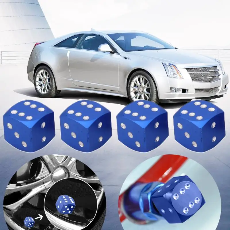 

4pcs/set Car-styling Valve Caps Dice Style Car Tire Wheel Tyre Caps Valve Stem Dust Covers for Universal car