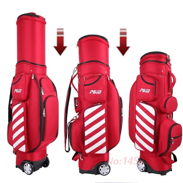 PGM стандартная сумка для гольфа Регулируемая Мужская воздушная сумка для гольфа Женская телескопическая шариковая сумка балдрический шкив Многофункциональная крышка с Твердые чехлы - Цвет: Красный