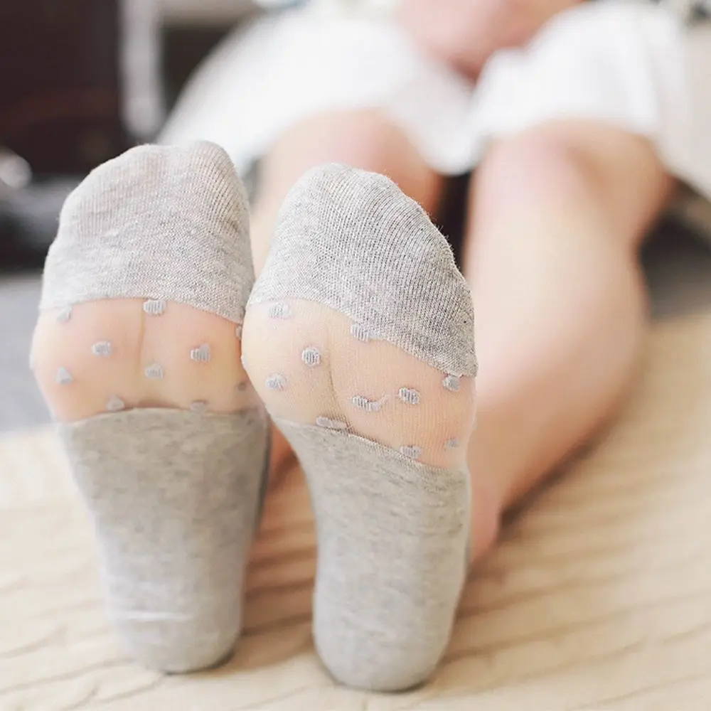 1 пара женских носков Прозрачные шелковые сетчатые Вязаные кружевные носки летние невидимые носки-тапочки для девочек