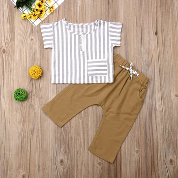

Newborn Kid Baby Boy Summer Clothes Outfits Set Short Sleeve Shirt Tops+Pants