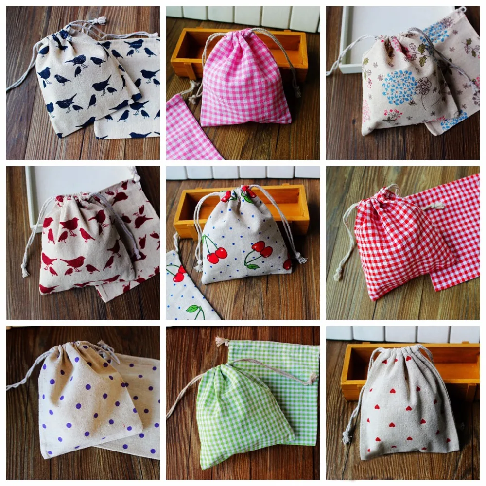 

Linen Storage Package Bag, Drawstring Bag,Small Cloth Bag Christmas Gift pouch 1pcs/lot