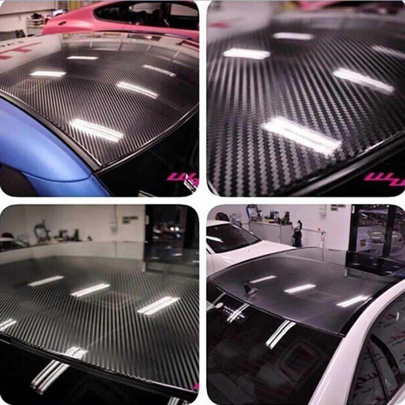 

Black Car Styling Decoration 5D Carbon Fiber Vinyl Film high glossy warp Motorcycle Car Stickers Accessories Waterproof