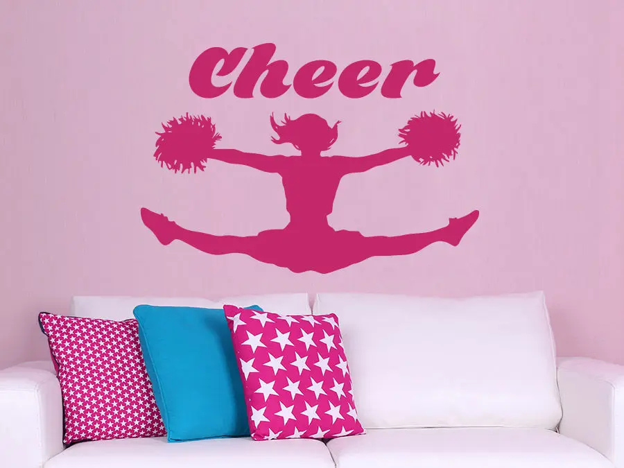 CHEER Wall Decals Cheerleaders Girls Vinyl Stickers Decal Nursery Bedroomin Wall Stickers from