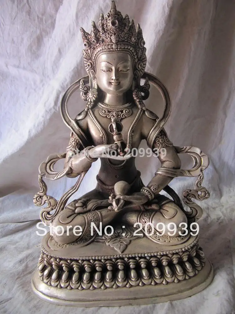 

0017 tibet pure bronze silver plating buddhsm buddha Vajrasattva statue (A0314)
