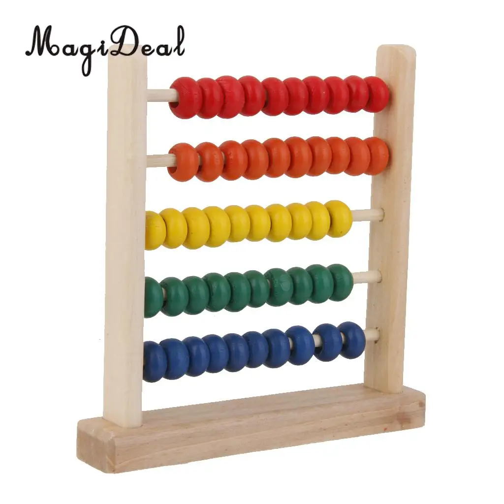 MagiDeal 1Pc Kids Wooden Rainbow Abacus for Kindergarten School Children Learning Education Math Counting Number Toy Study Gift
