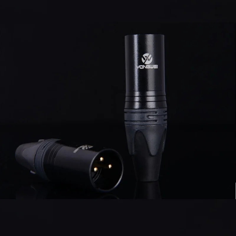 Позолоченный 3 контактный XLR Штекерный штекер аудио разъем для микрофона адаптер