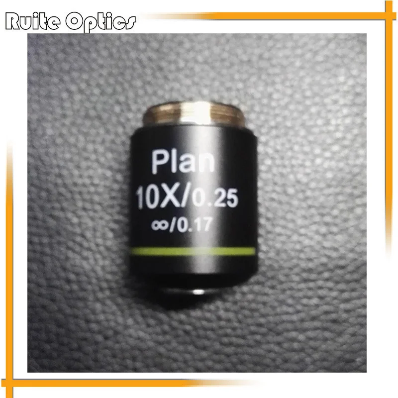 

180mm Metal Full Plan Infinity Microscope Objective Lens 10x N.A.0.25 For Biological Microscope