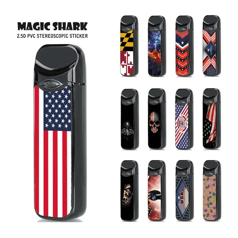 

Magic Shark 100% New American Captain USA Film Fire Sticker Electronic Cigarette Case Cover Protector for Smok Nord Kit