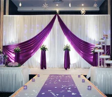 10FTX20FT White Purple Wedding Backdrop Curtain T Stage Backdrop Drape Party Decoration Supplies