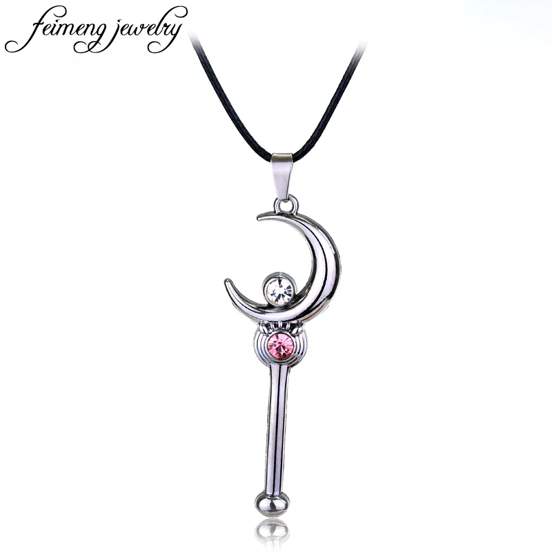 

Europe Fashion Popular Sailor Moon Magic wand Pendant Necklace Silver Plated Cosplay Accessories Beautiful Girls Gifts