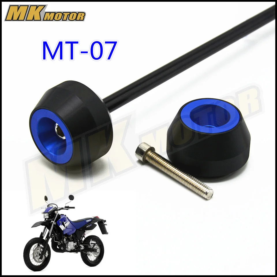 

MKLIGHTECH CNC Modified Motorcycle Front & Rear Wheel Fork Axle Sliders Cap Crash Protector For YAMAHA MT-07 2015-2016