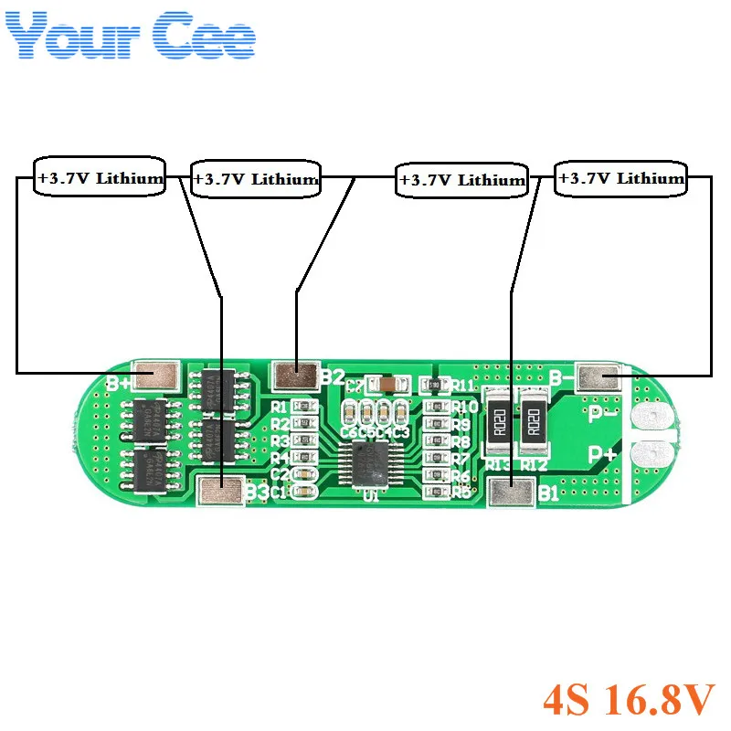 

4S 10A Li-ion Lithium Battery 16.8V 18650 Charger Chargering PCB BMS Protection Board Lipo Battery Cell