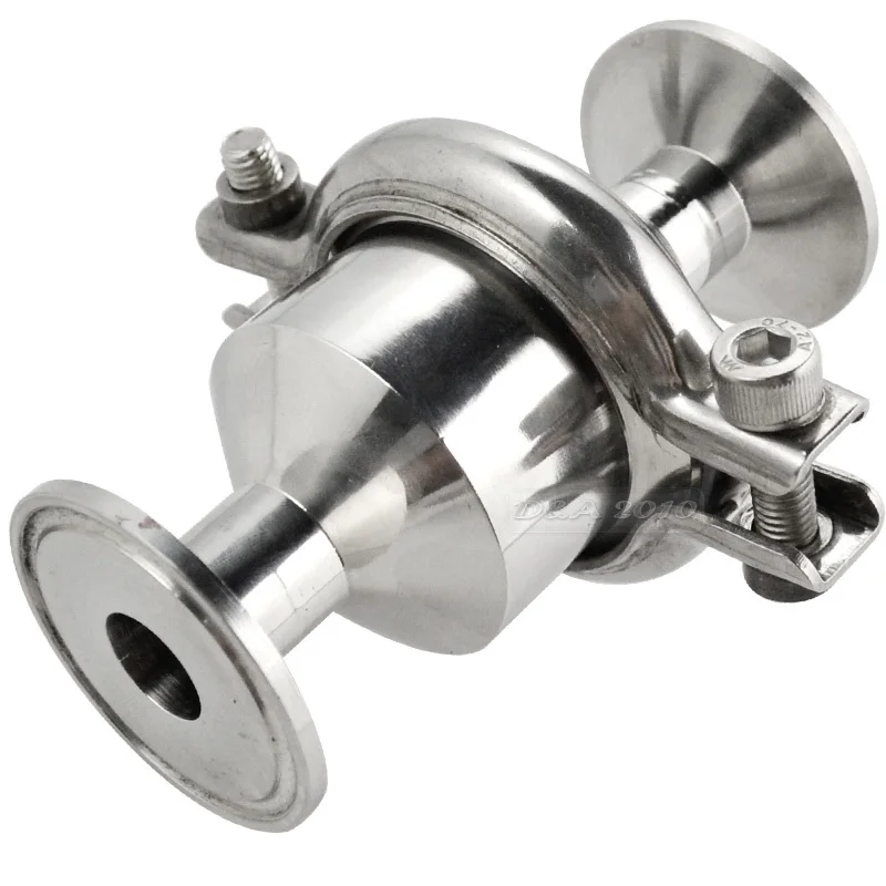 MEGAIRON 1 25MM OD Sanitary Check Valve Tri Clamp Type Ferrule OD 50.5MM Fit 1.5 Clamp Clover Stainless Steel SS316