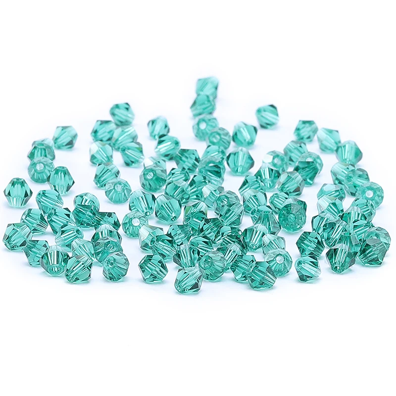 Dark Green 100pc 4mm Austria Crystal Bicone Beads 5301 Loose Spacer Beads Bracelet Jewelry
