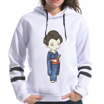 

Topjini 2018 Spring Women Japan Style Kimono Girls Print Sweatshirts Harajuku Female Long Sleeve Hooded Hoodies