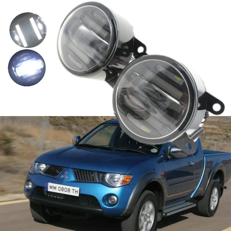 Светодиодные противотуманные фары 2 в 1 для Mitsubishi L 200 L200 2005 2016 18 Вт лм дневные