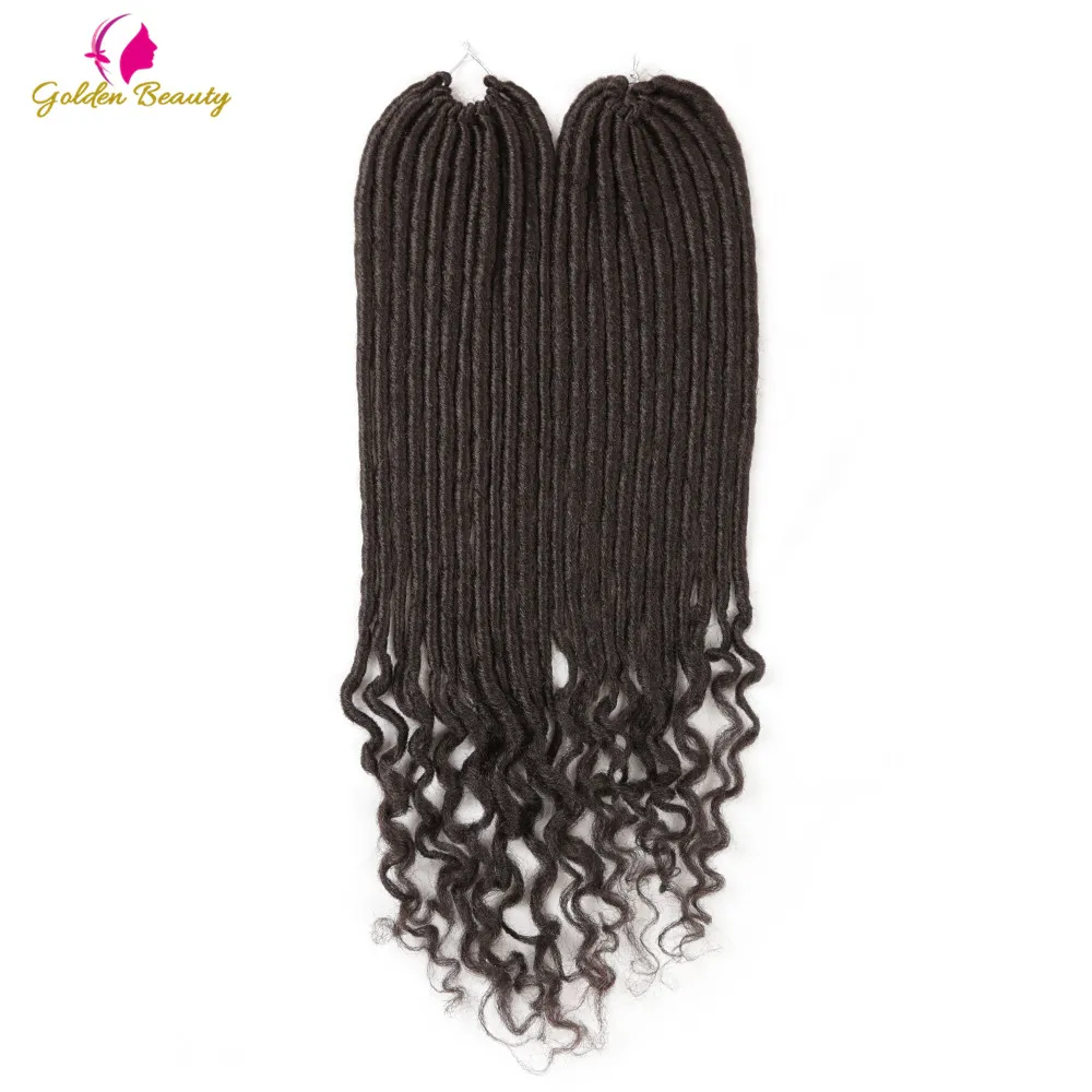 Золотая красавица 1" мягкие Faux locs Curly End вязание крючком плетение волос синтетические волосы наращивание 12 корней/упаковка богиня замки