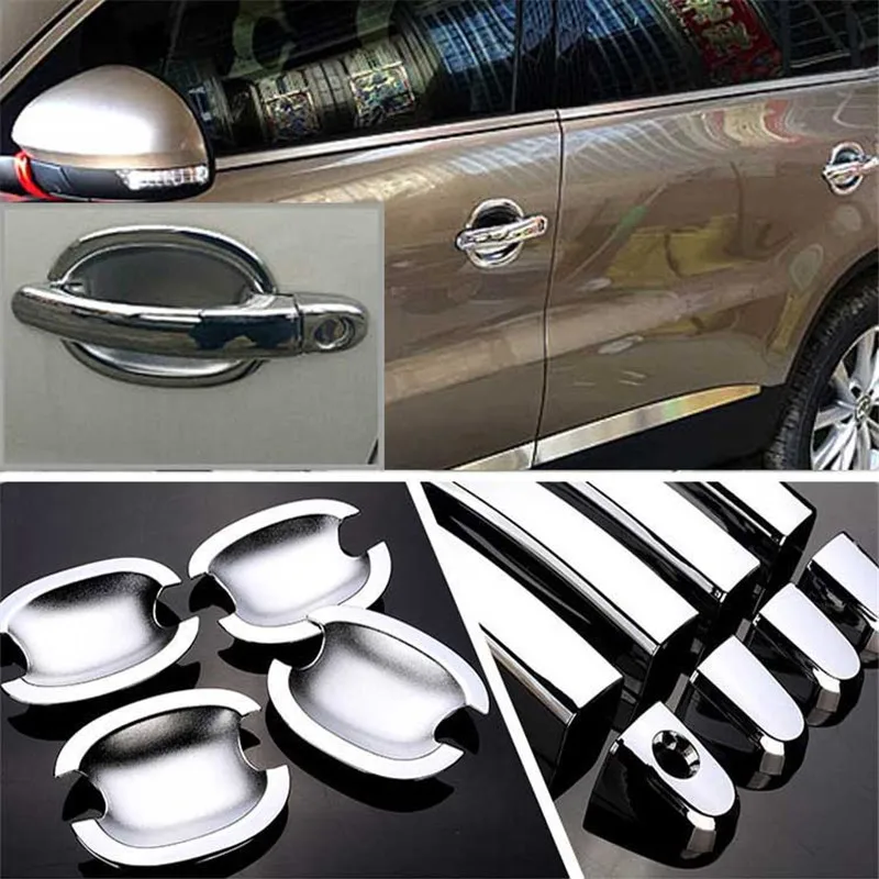 

Non-Rusty Chrome Door Handle Bowl Cover Cup Overlay Trim For VW Tiguan