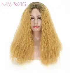 Miss Wig 20 дюймов в длину афро кудрявый парик химическое белокурые волосы Цвет парики для Для женщин Африканский прическа Природный