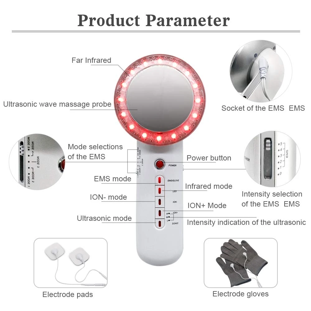 Cavitação Ultra-sonografia Anti Celulite Slimming Body Massager Led Galvânica Ion Terapia Ultra-sônica Máquina 6in1 Ems 2 Cheap Acessórios de aparelhos de cuidados pessoais