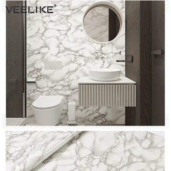 

Bathroom Self Adhesive Wallpaper Marble Contact Paper for Kitchen Countertops Cabinets Liners PVC Vinyl Wall Papers Home Decor