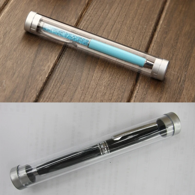 

Transparent Cylinder Case Pen Storage Box Stationery Organizer School Office Use