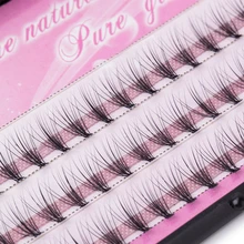 Натуральные Поддельные ресницы 60 шт 8/10/12/14 мм, для макияжа, индивидуальные кластера ресницы прививка Поддельные Накладные ресницы