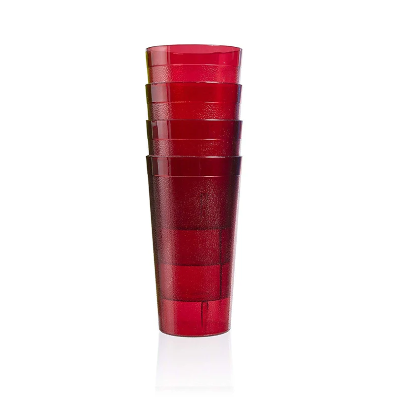 red restaurant bottle cups