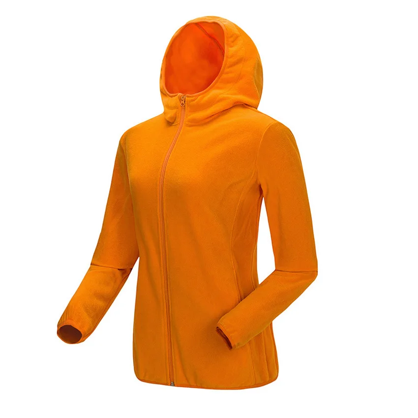 WindTaste Женские флисовые куртки для кемпинга, походов, походов, альпинизма, улицы, Женские флисовые осенние спортивные пальто с капюшоном KB005 - Цвет: Orange