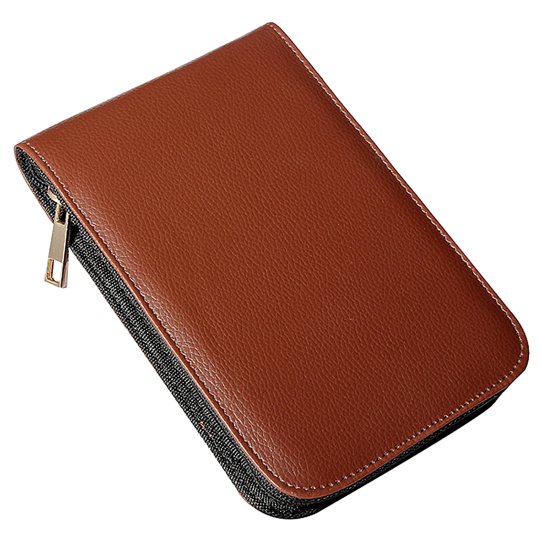 Fountain Pen Roller Brown Leather Binder Case Holder Stationery for 12 Pens
