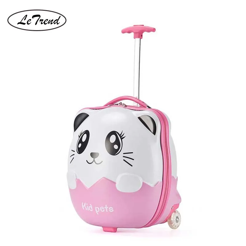 

LeTrend Cute Cartoon Children Rolling Luggage Spinner Student Suitcase Wheels 16 inch Carry Ons Kids Trolley Travel Bags