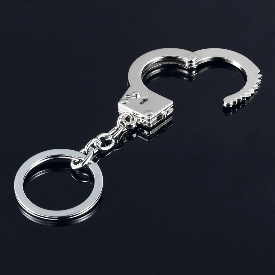 Fashion Metal Keychain Hot Sale Key Holder Simulation Handcuffs model Car Key Chain Key Ring For Best Gift jewelry (3)