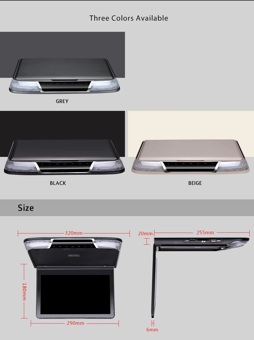 MP5 плеер 11,6 дюймов Full HD 1080P экран откидной монитор крыши автомобиля Поддержка USB/SD/IR/FM передатчик/HDMI потолочный ТВ для автомобиля